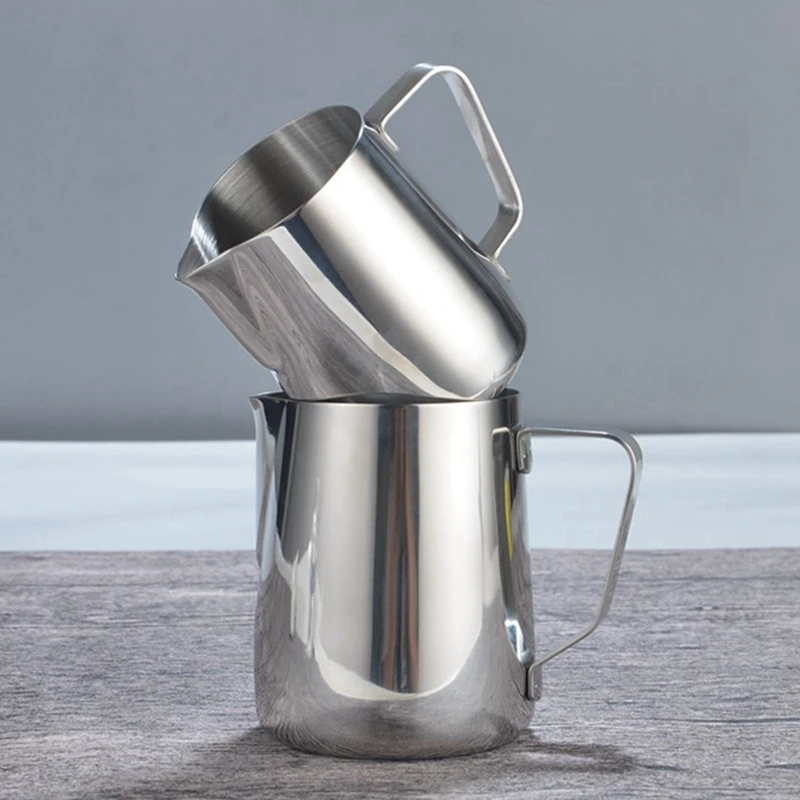 350ML/600Ml Stainless Steel Coffee Pot Milk Jugs Pitcher Cup Frothing with Tick Mark for Make Milk Coffee Accessories Cup