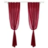 Retro Burgundy Cotton and Linen Curtains B&B Curtains for Living Dining Room Bedroom 2