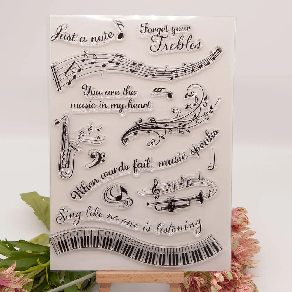 

Silicone Clear Stamps Music Note DIY Scrapbooking Craft Supplies Seal Card Scrapbooking Postage Photo Album Stamping