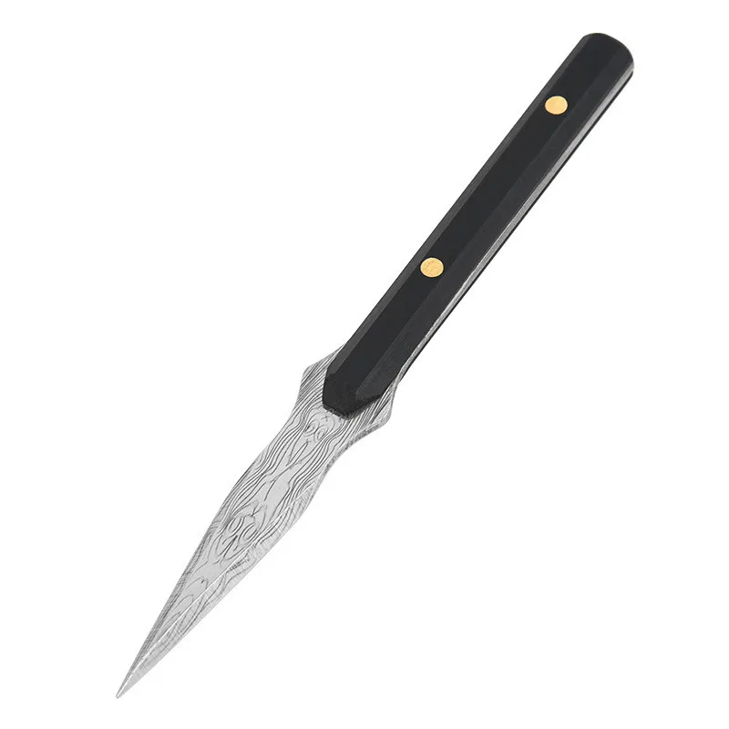Stainless Steel Damascus Tea Knife Set with Tea Clip for Chinese Pu'er Needle Cutting Machine Delicate Pu'er Cutter Tool