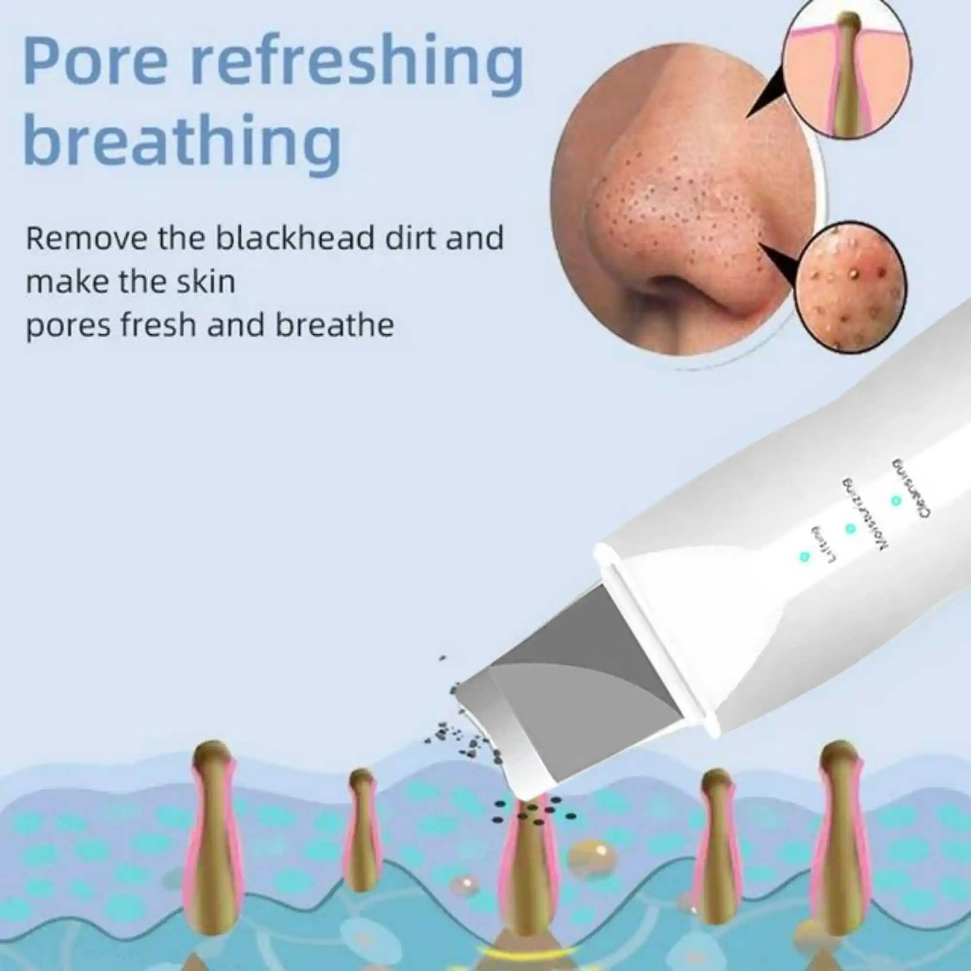 Facial Scrubber Skin Scrubber Deep Vibrate Facial Cleaner Shovel Spatula Not Ultrasonic Face Scrubber Peeling Blackhead Remover Facial Massager