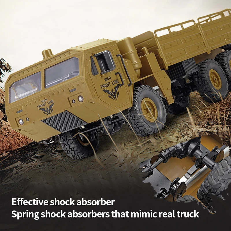 JJRC Q60 Q75 Off-Road Climbing Remote Control Vehicle 1:16 Simulation THAAD Six Wheel Military Truck Model Children's Toy Gift 5