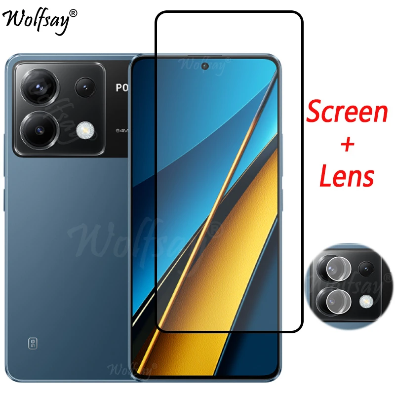 Full Cover Whole Glue Vetro Temperato Per Xiaomi Poco X6 5G Pellicola Salvaschermo Per Poco X6 Pro 5G Vetro Per Fotocamera Per Vetro Poco X6 5G