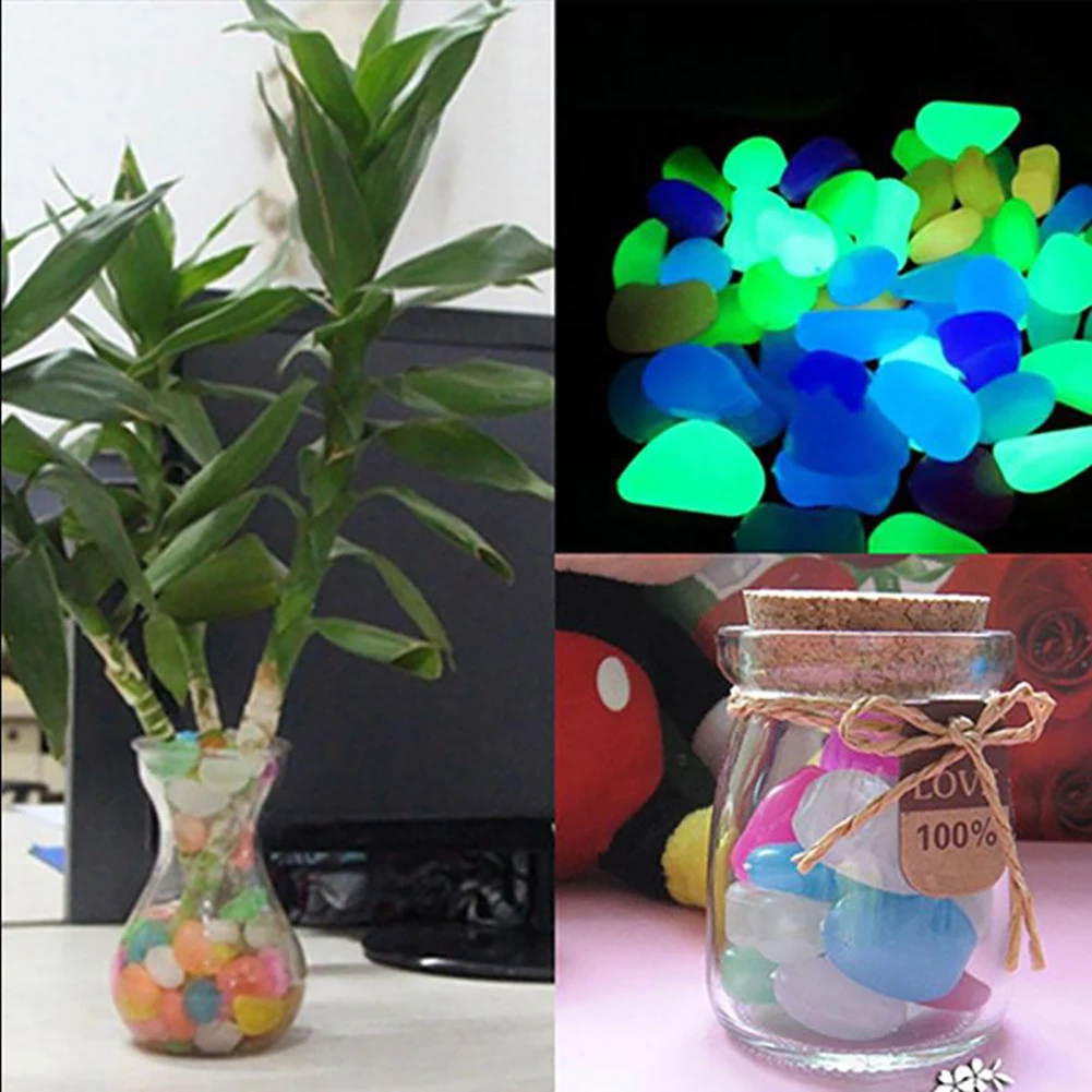 Luminous Stones Dark Garden Pebbles Glow Stones Rocks for Luminous Light-emitting Artificial Pebble Lawn Garden Yard Decoration