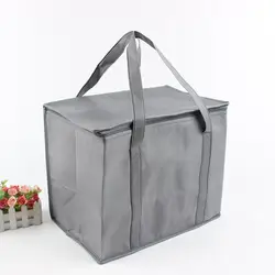Foldable Insulated Large - Capacity Grocery Bag for Hot & Cold Food Delivery (Style A grey)