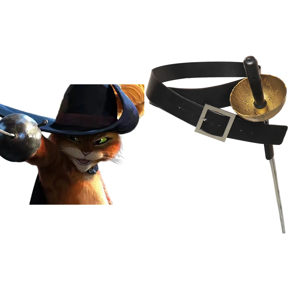 Puss In Boots Cintura Spada Cosplay Accessori Per Costumi Cosplay Cat Costume Outfit Bambini Bambini Halloween Travestimento Costumi Vestito