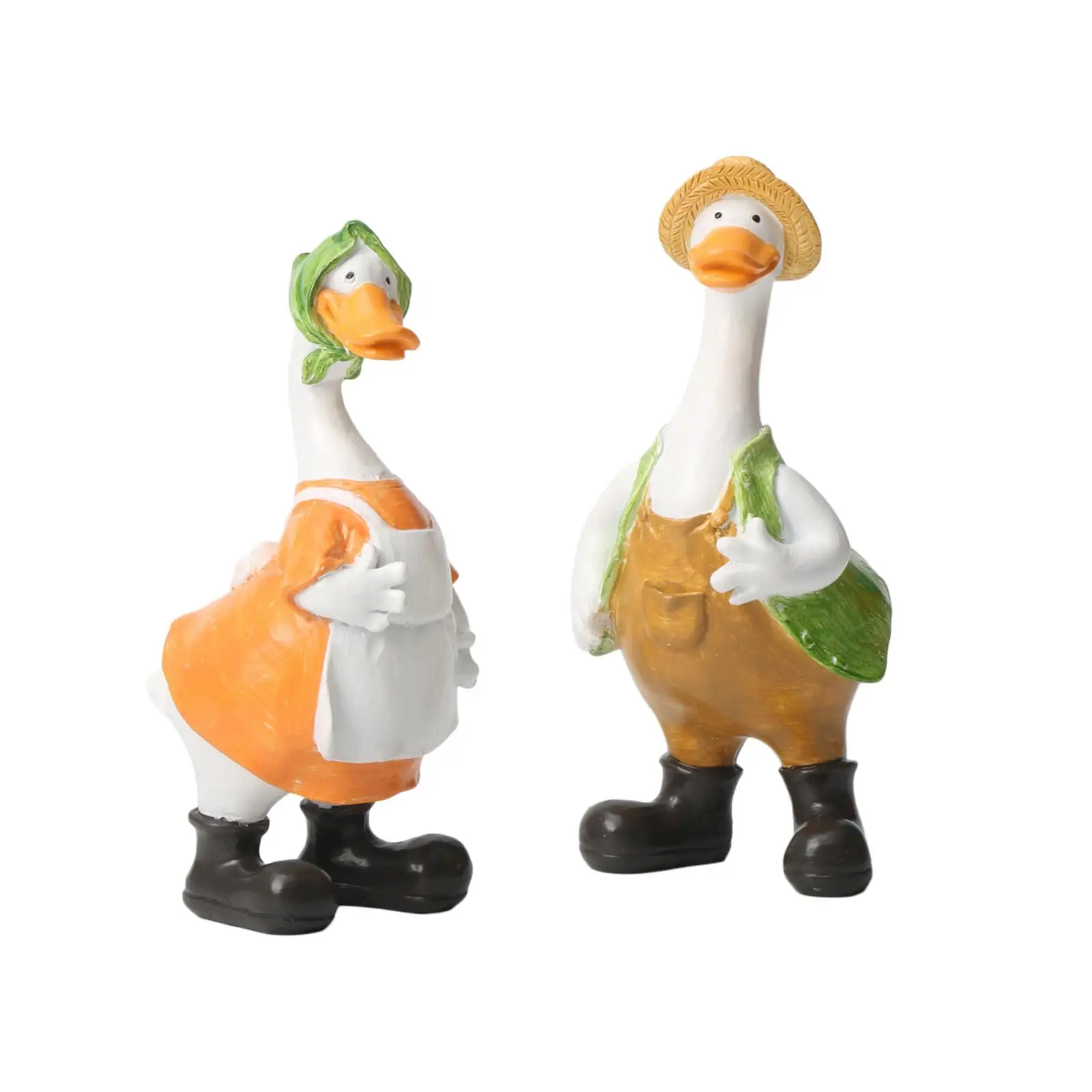 

2 Pieces Couple Duck Statues Garden Statue Creative Tabletop Ornament Duck Figurine for Patio Cabinet Indoor Outdoor Porch