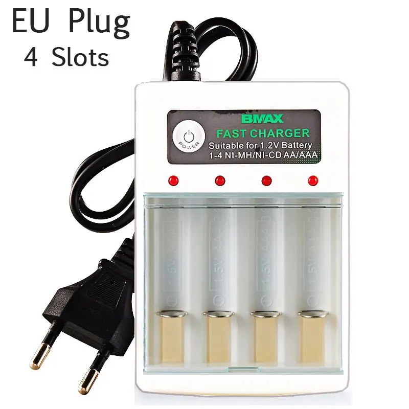 High-Speed 4-Slot Rechargeable Battery Charger with Smart Technology (220V)
