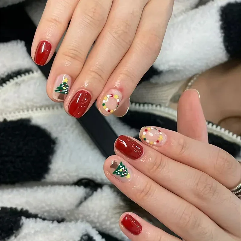 Christmas Sticker Nail Decal Winter Snowflake Semi-cured Gel Nail Wrap Sticker Long-lasting UV Lamp French Decal Waterproof