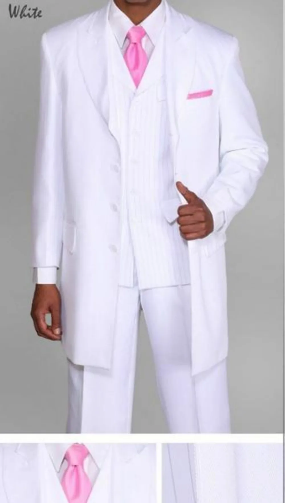 TPSAADE Men's Suits & Blazers Men's Unique Designed Zoot Suit 3 Pieces With Matching Vest Style Made