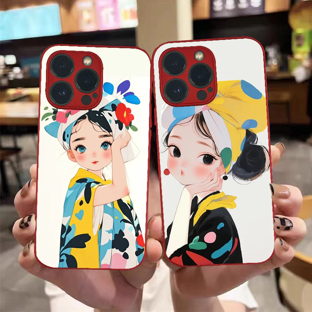 

Cartoon Cool Girl Phone Case For iPhone 15 14 13 12 11 Pro Max XS Max X XR 7 8 Plus MIni TPU material