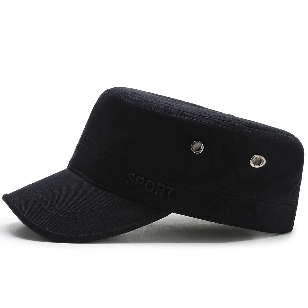 TOHUIYAN Men Women Sun Hat Letters Embroidery Flat Top Cap Summer Autumn Camouflage Fishing Hats Outdoor Unisex Cadet Caps