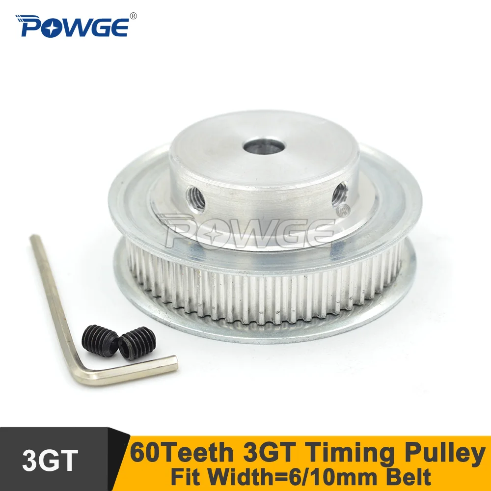 Powge 60 Dentes 3gt Cronometrando Polia Furo 6.35 10 mm Apto para w = 10 mm 3gt Correia Síncrona 60 t 60 Dentes Gt3 Correia Dentada Roda