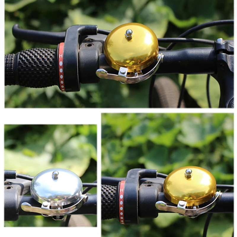 Vintage-Style Aluminum Bicycle Bell in Silver and Gold - Classic Cycling Accessory