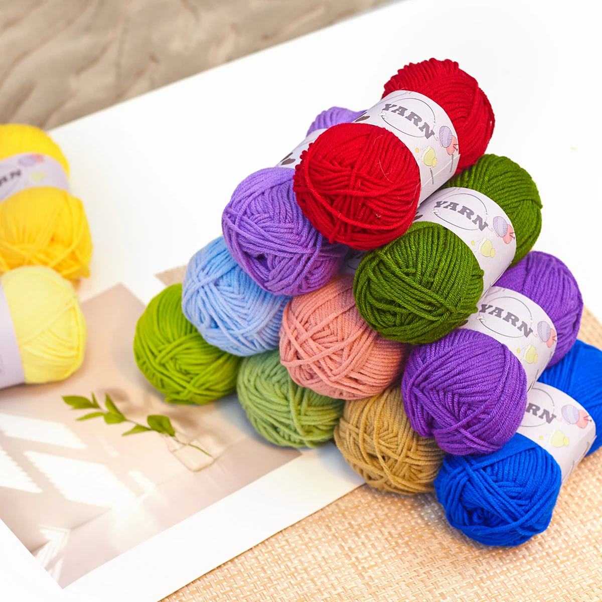 3pack 50G 5 Yarn Counts Handmade Raw Material Beginner-Friendly DIY Knitting Kit Multicolor Premium Yarn Bundle For Crochet 2