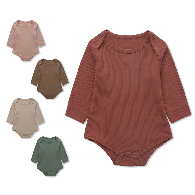 

Хлопковое боди в рубчик для новорожденных, детский комбинезон, комбинезон для младенцев, Детские наряды с длинными рукавами, подарок для рождения ребенка