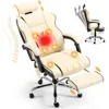6-Point Massage Office Chair, with Footrest Heated Executive with Reclining Backrest, Ergonomic Gaming Chair with Padded Armrest 6