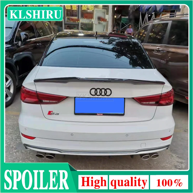 Klshiru Per A3 S3 8V In Fibra Di Carbonio Labbro Del Bagagliaio Posteriore Alettone Per Audi A3 S3 8V Berlina 2014-2019