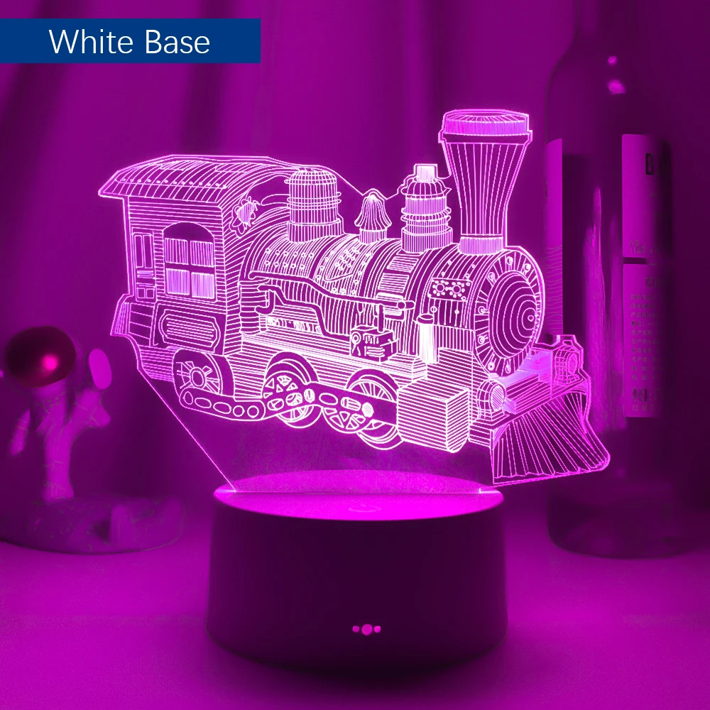 holiday nights of lights Train 3D USB Lamp Touch Remote Christmas New Year Gift Bedroom Desk Beside Decora LED Sleeping Novelty Steam Train Night Light cat night light Night Lights