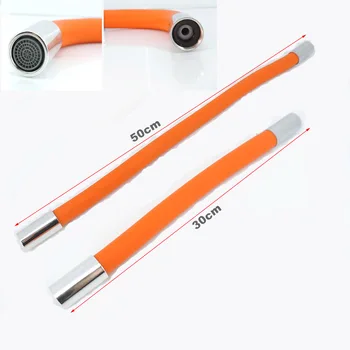 ตัวขยายก๊อกน้ำสำหรับห้องครัว30ซม. 50ซม. ท่อซิลิโคนหมุนได้360 ° ก๊อกน้ำซิงค์ห้องน้ำท่อน้ำ 1