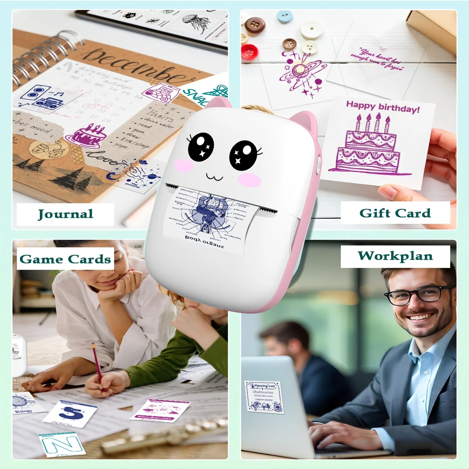 M02 Transparent Colorful Thermal Paper, Phomemo Colorful Text on Transparent Background, Transparent Sticker Paper Roll for M02