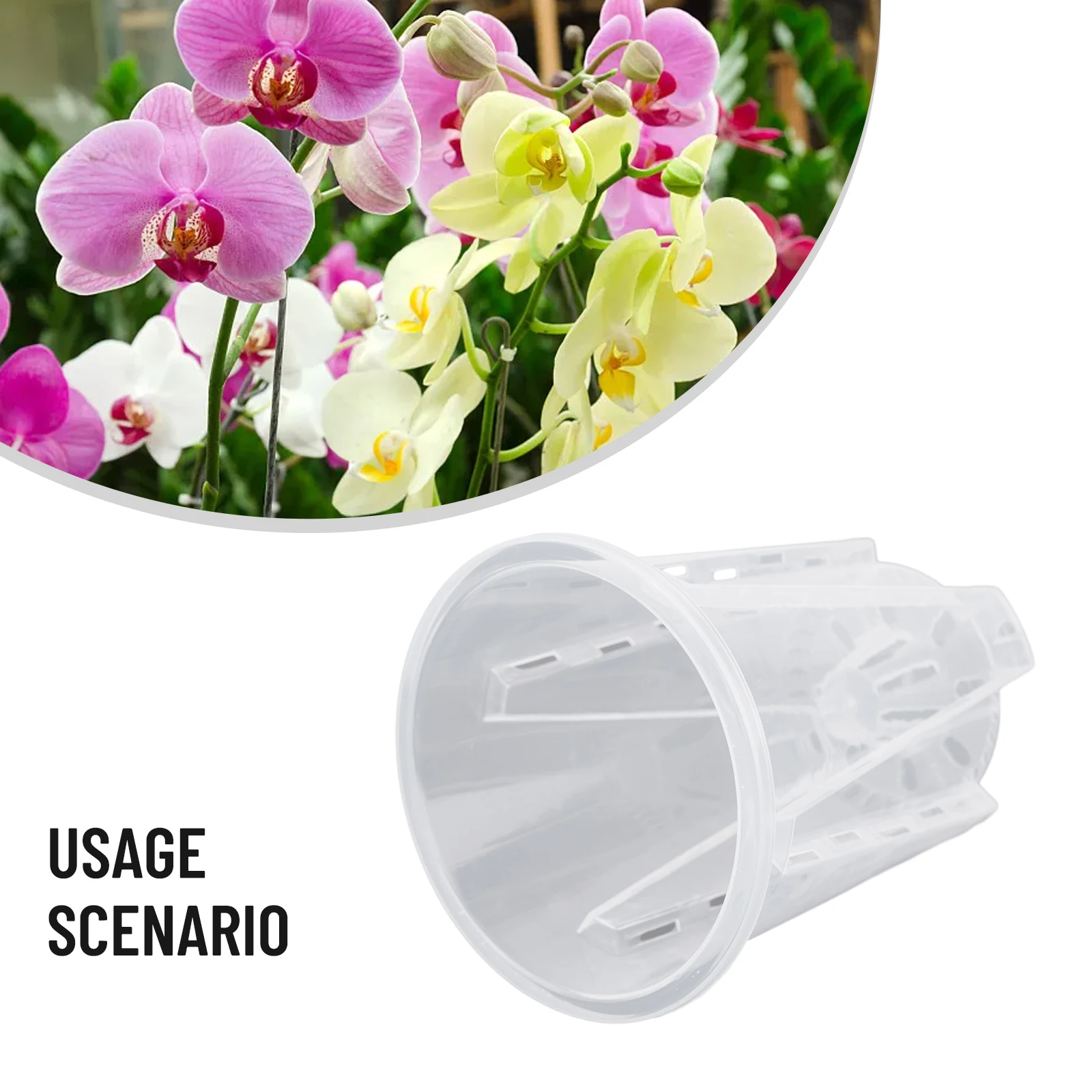 Wurzelkontrolle, durchsichtige Orchideentöpfe aus Kunststoff mit Löchern, transparenter Blumentopf für Phalaenopsis-Orchideen-Cattleya-Pflanzung mit Stoma – Detail 31