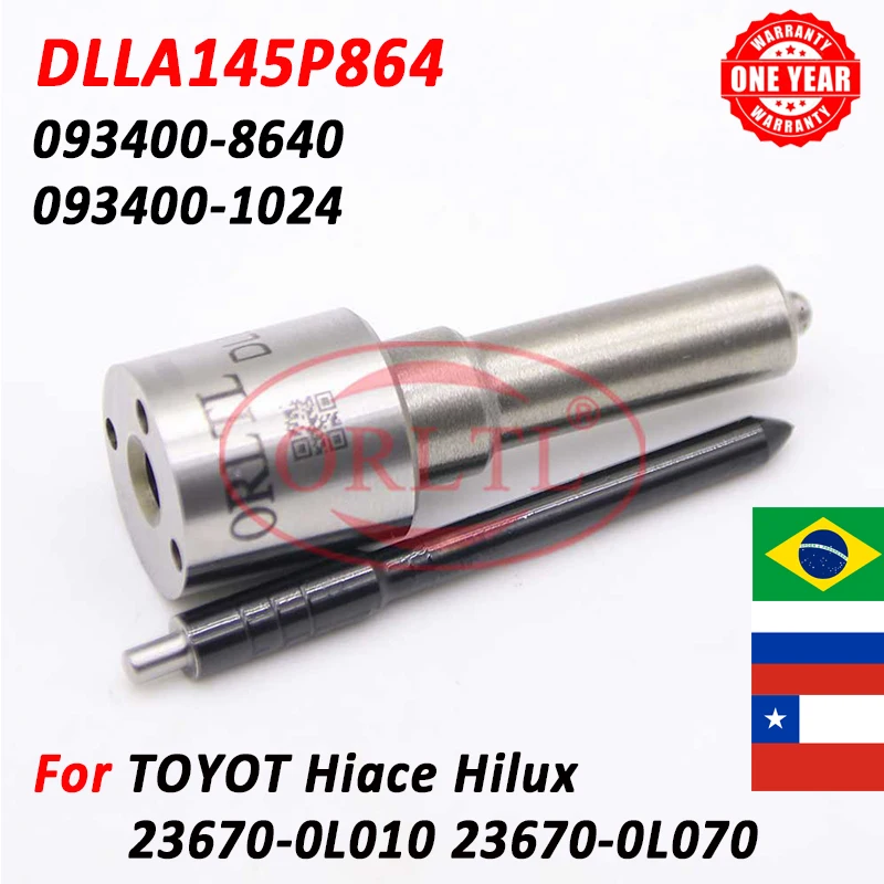 

ORLTL новая Форсунка DLLA145P864 Форсунка системы питания с общей топливной магистралью 093400-8640 для TOYOTA HIACE HILUX 2KD 23670-0L010 23670-0L070