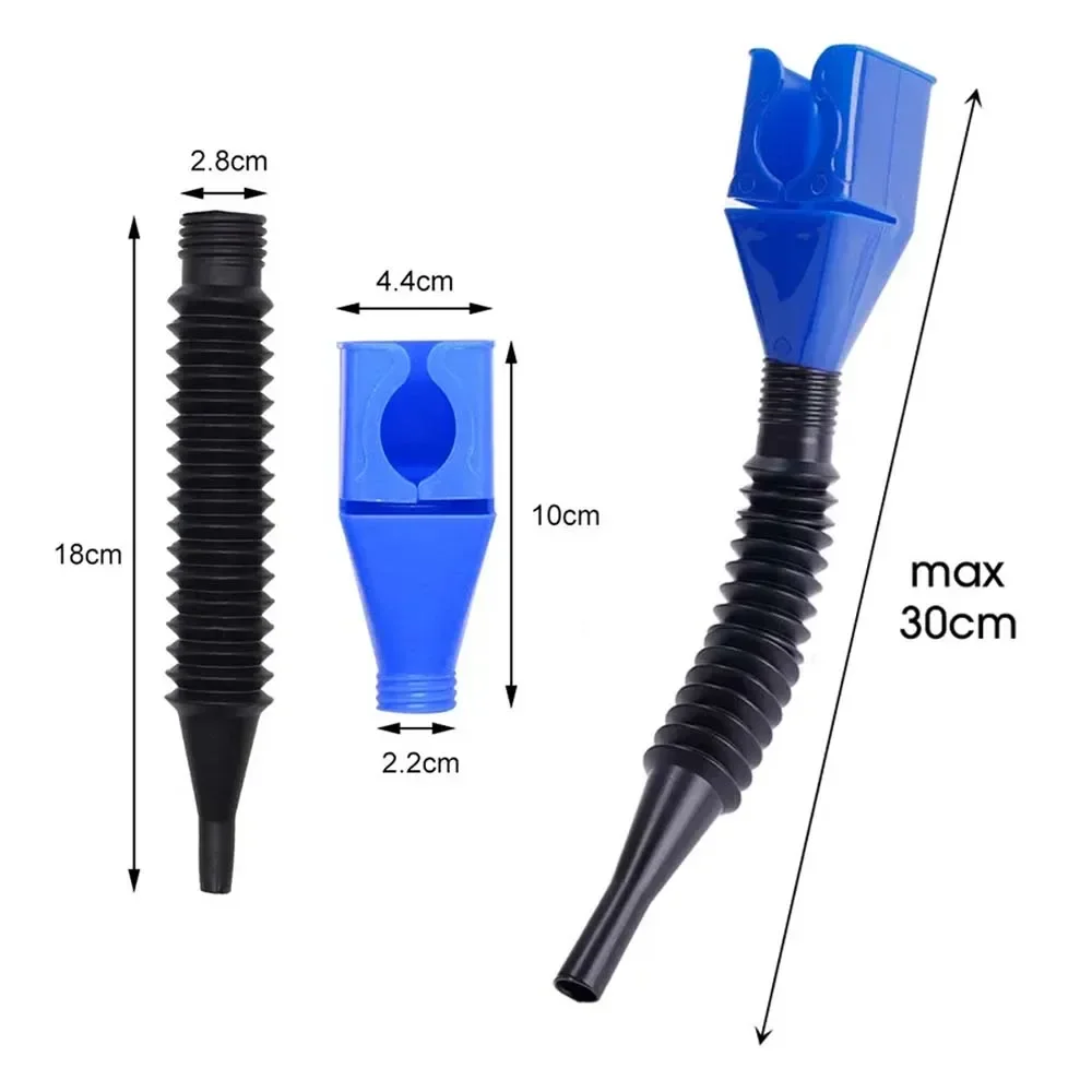 Motorcycle Refueling Funnel Telescopic Car Engine Oil Gasoline Filter Transfer Foldable Plastic Funnels Auto Accessories 3Pcs