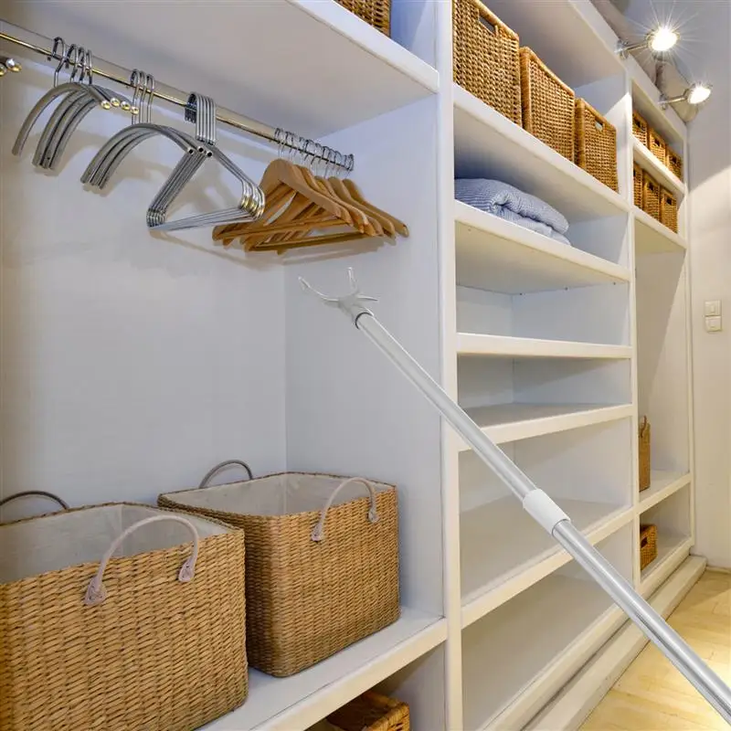 Clothes Rail Closet Pole Telescopic Reach Stick Curtain Net Spring MultiPurpose Loaded Extendable Tension Clothes Pole Home tool clothes drying rack clothes storage rod