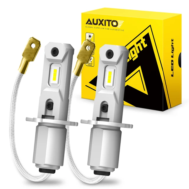 AUXITO-bombilla LED para faro delantero de coche, luz antiniebla, Canbus  Sin ventilador, luz blanca y amarilla de 6500K, 12V, DRL, 2 piezas, H3 -  AliExpress