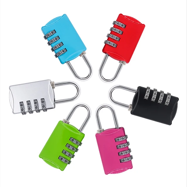 Mini Lock Resettable 4 Dial Digits Code Number Password Combination Padlock Travel Security Lock for Luggage Lock Padlock Gym 2