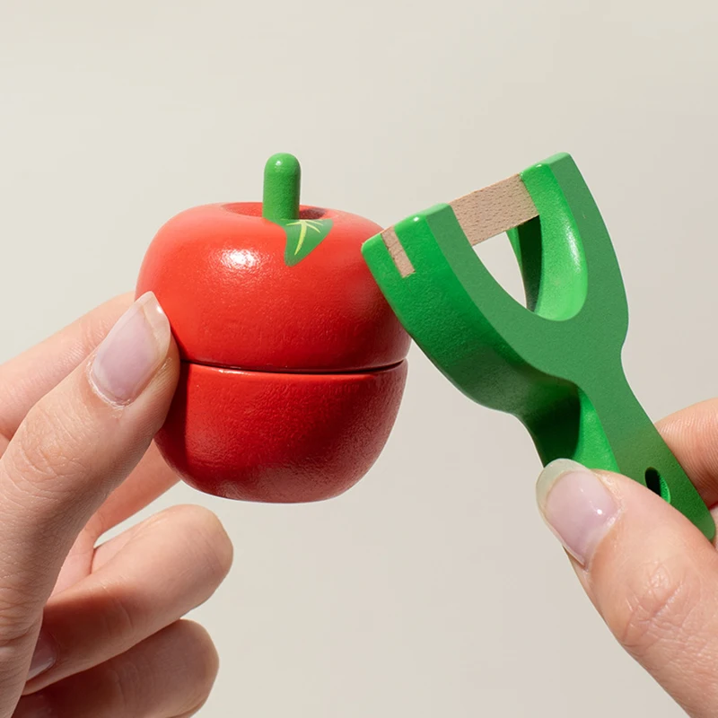 Wooden Simulation Pretend Play Kitchen Toys Magnetic Cutting Fruit Food Set Game Montessori Educational Toy Gifts for Kids Baby 4