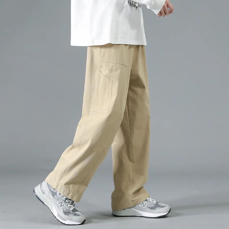 Korean Popular Clothes Men's Clothing Summer Thin New Men's Pants Cotton Vintage Work Wear Pants Wide  Leg Loose Casual Pants