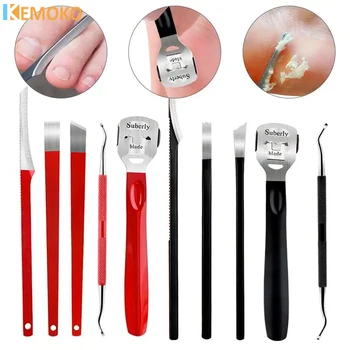 Strumenti per coltelli per pedicure per piedi Scrubber per piedi in acciaio inossidabile Rimozione della pelle morta 3/4/5 pezzi Raschietto per piedi Coltello per raschiare Strumento per manicure 1