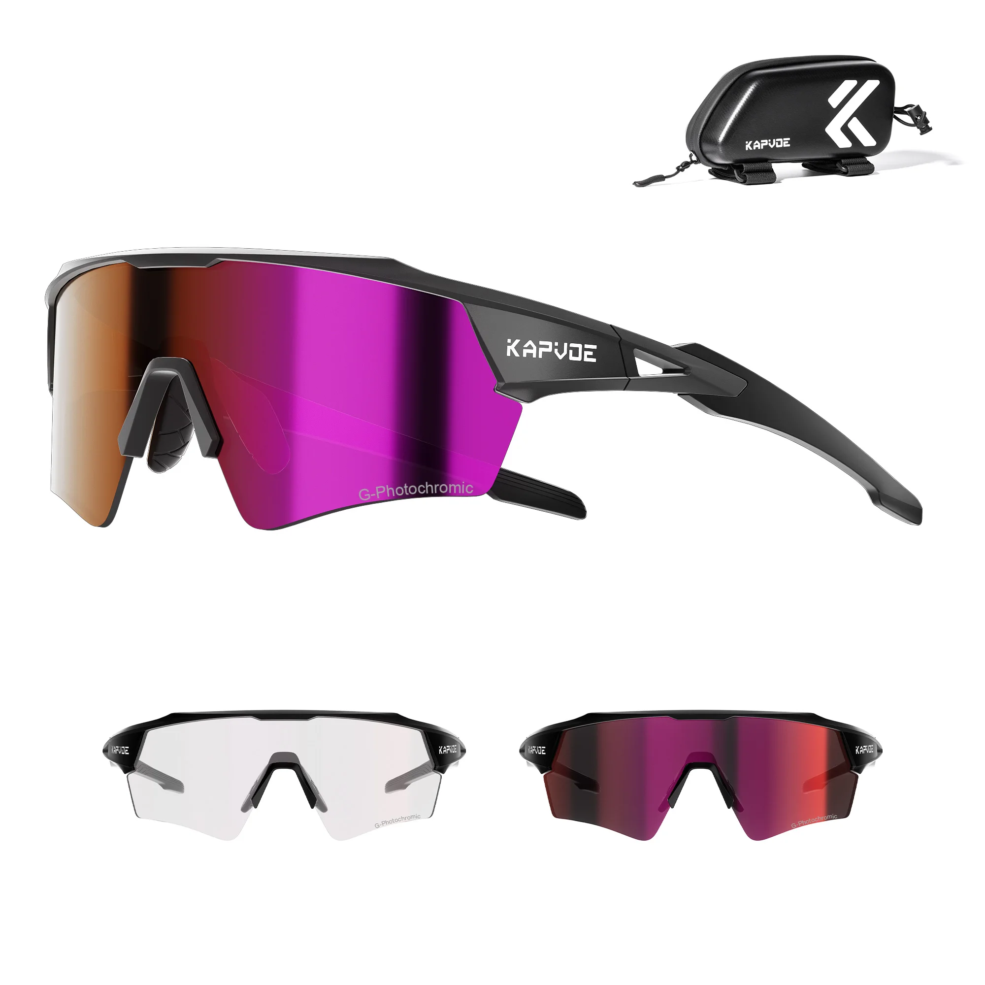 Kapvoe Photochromic Hiking Eyewear Cycling Glasses UV400 Sunglasses for Men Women Bike MTB Outdoor  Riding Driving Running