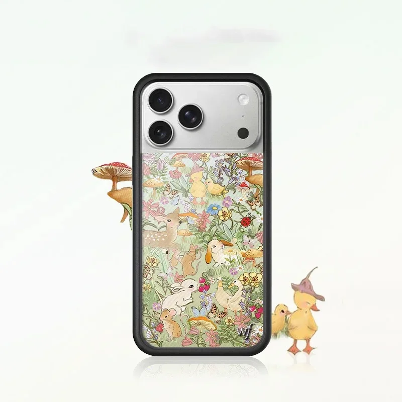 Wildflower 3D Cartoon Rabbit & Red Lips Flower Phone Case - Fashionable & Stylish Cover
