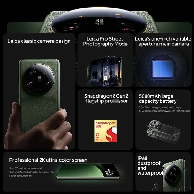 Global ROM Xiaomi Mi 13 Ultra 256GB/512GB/1TB Snapdragon 8 Gen 2 50MP Leica Camera 2K 120Hz Display 5000mAh 90W Fast Charging 2