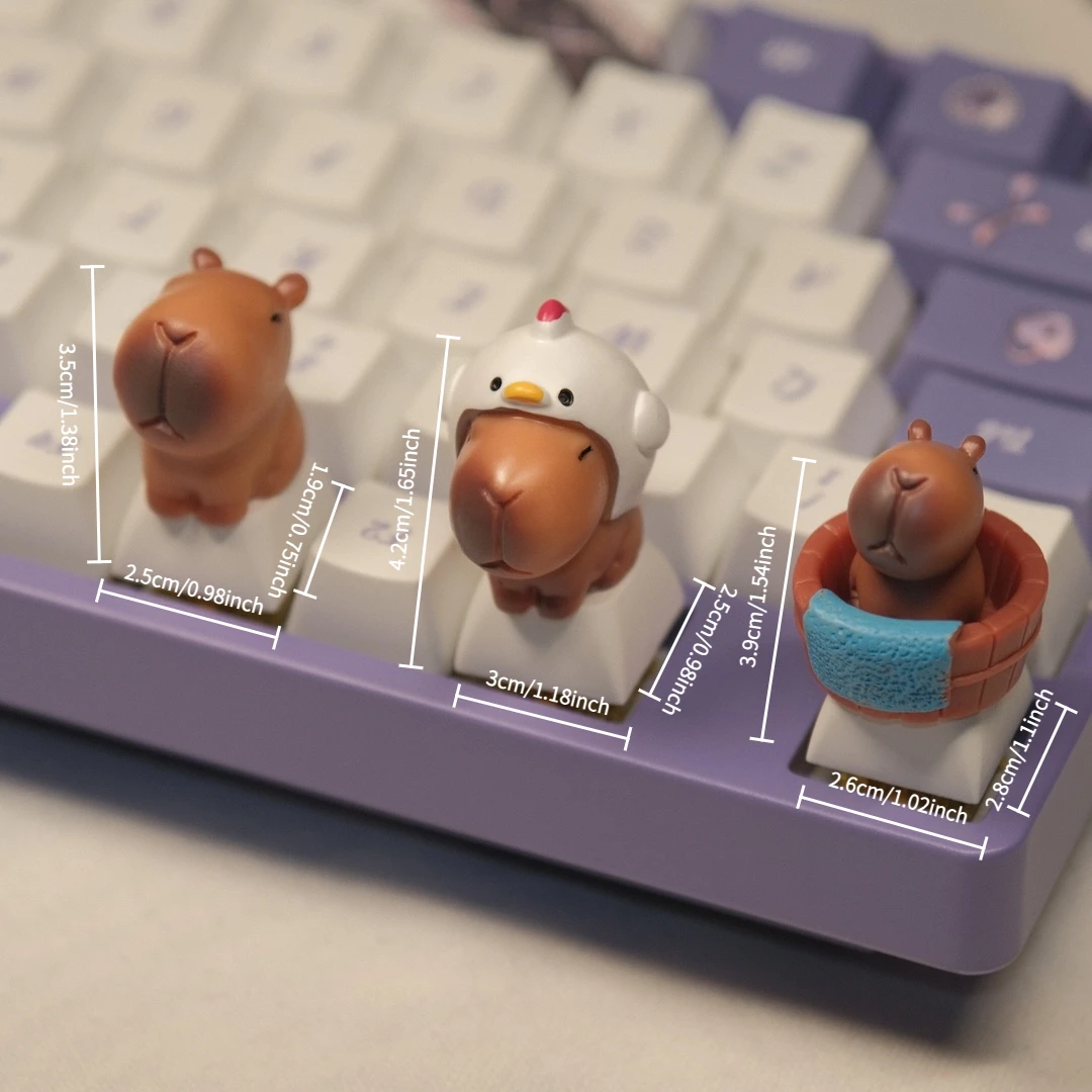 Cute Capybara Custom Keycap - ABS Mechanical Keyboard Accessory & DIY Desk Decor Gift