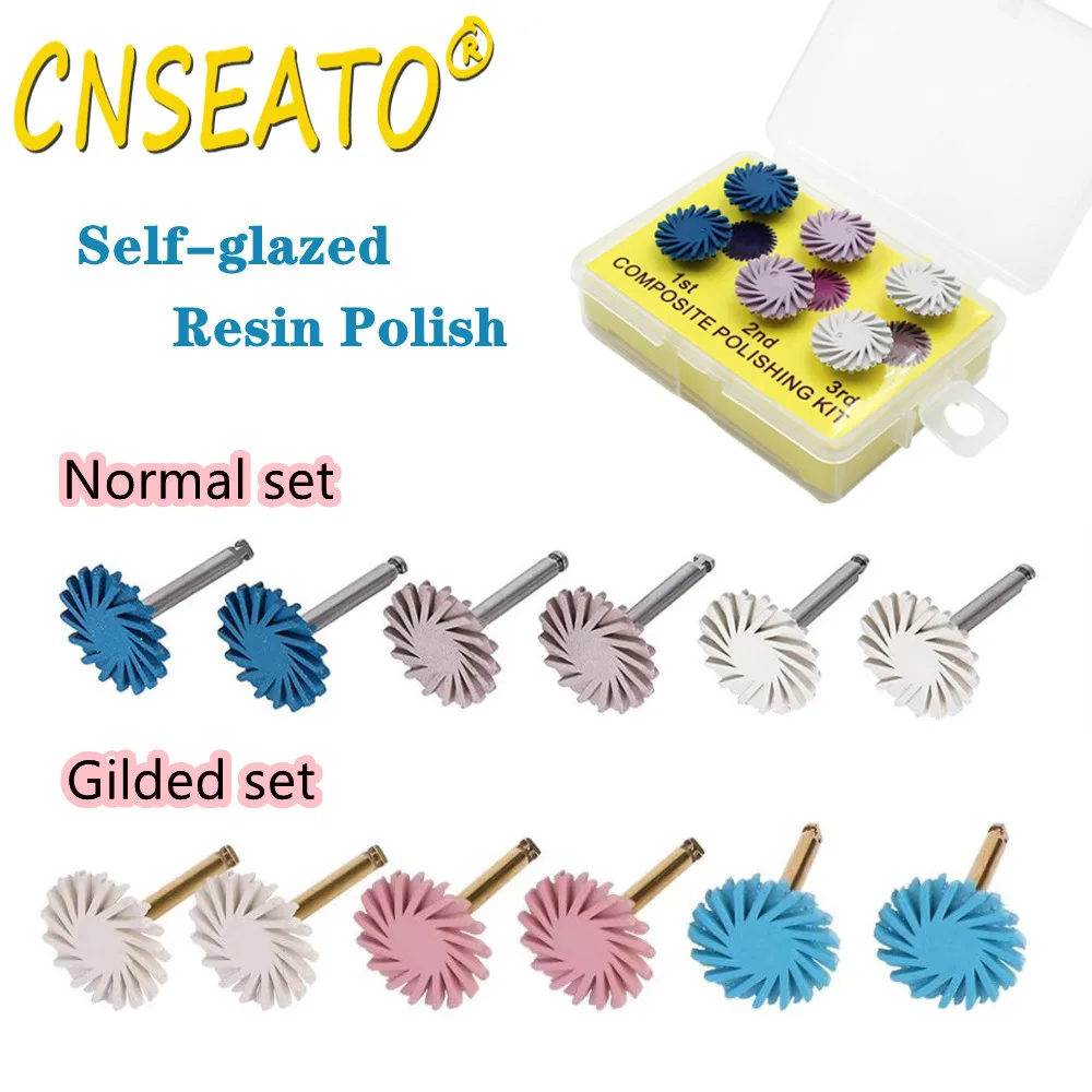 6pcs set dental rubber polisher composite resin polishing discs ra