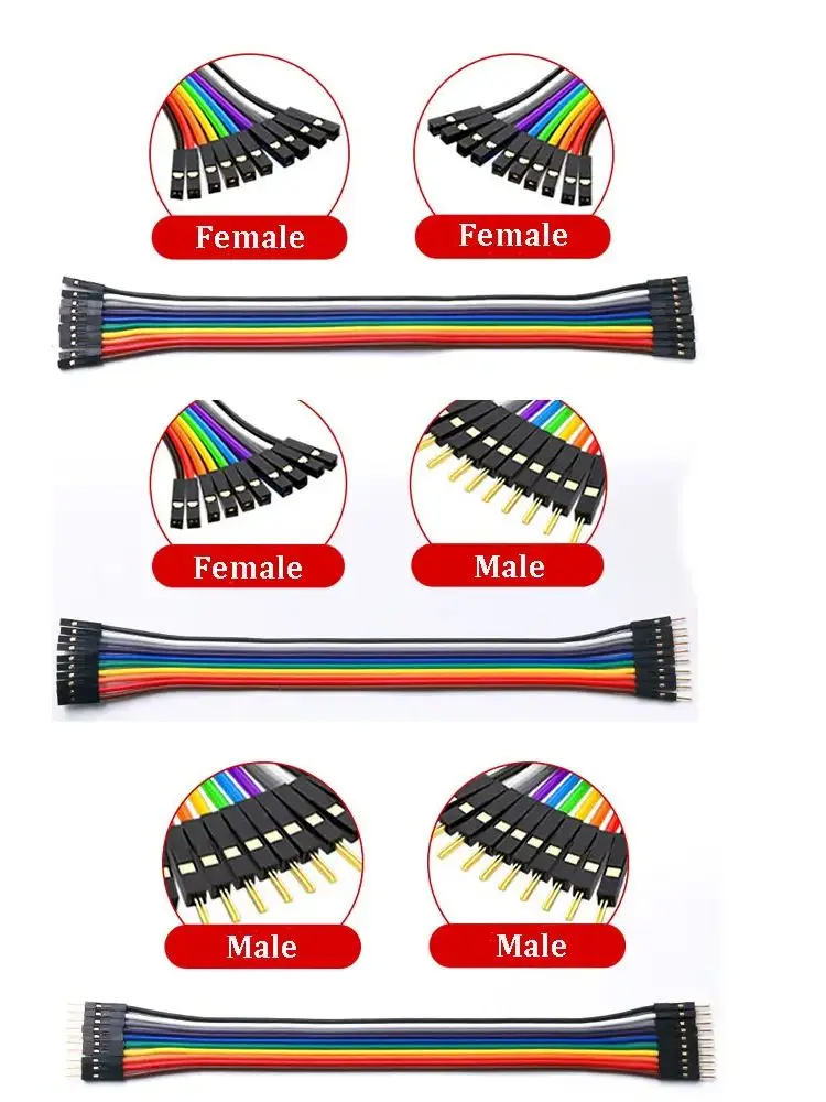 10Pin Dupont Line Stecker auf Stecker Buchse auf Buchse Stecker auf Buchse Überbrückungsdrahtkabel 20 cm 30 cm 50 cm 80 cm 1 m für Arduino DIY KIT – Detail 4
