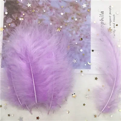 Turkey Marabou Feathers for DIY Jewelry and Craft Decor, 50pcs, 4-6 Inches