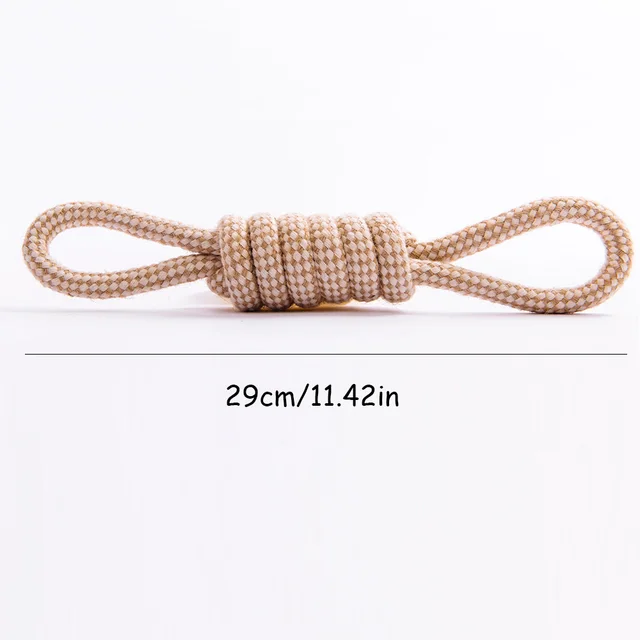 S29cc1c3ae47e4631b640a754f61a7c19y.jpg Dog Chew Toy Cotton Rope Ring - Molar Teeth Cleaning, Durable Braided Rope Knot, Teeth Care for Small Medium Large Dogs,