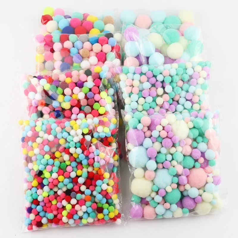 Mini pom poms 8/10/15/20/25/30mm for kids DIY garment craft pom poms craft supplies,fluffy ball accessories