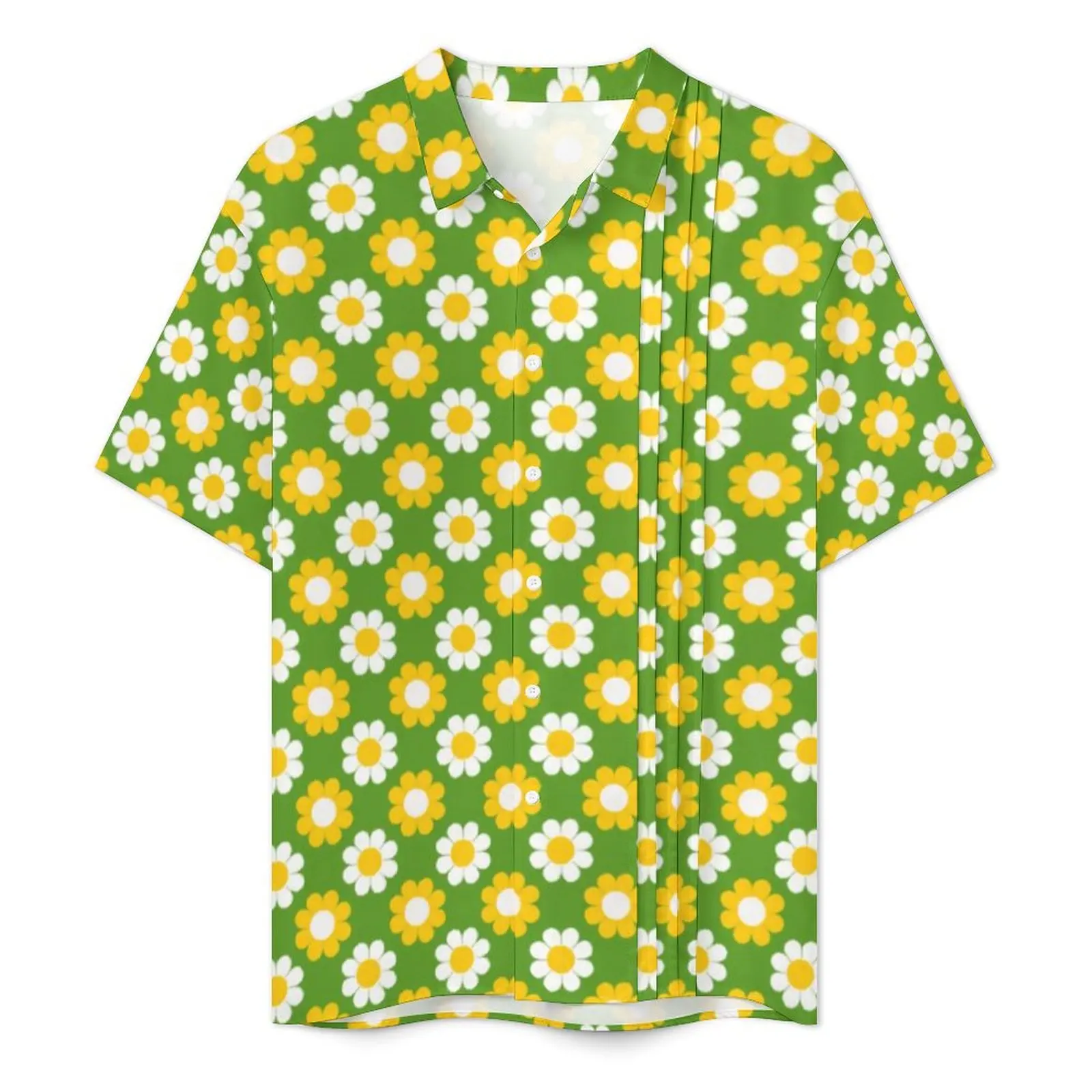 Summer Shirt Beach Retro 60s Floral Blouses Flower Power Print Novelty Casual Shirts Mens Short Sleeve Fashion Plus Size Clothes 2