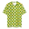 Summer Shirt Beach Retro 60s Floral Blouses Flower Power Print Novelty Casual Shirts Mens Short Sleeve Fashion Plus Size Clothes 2