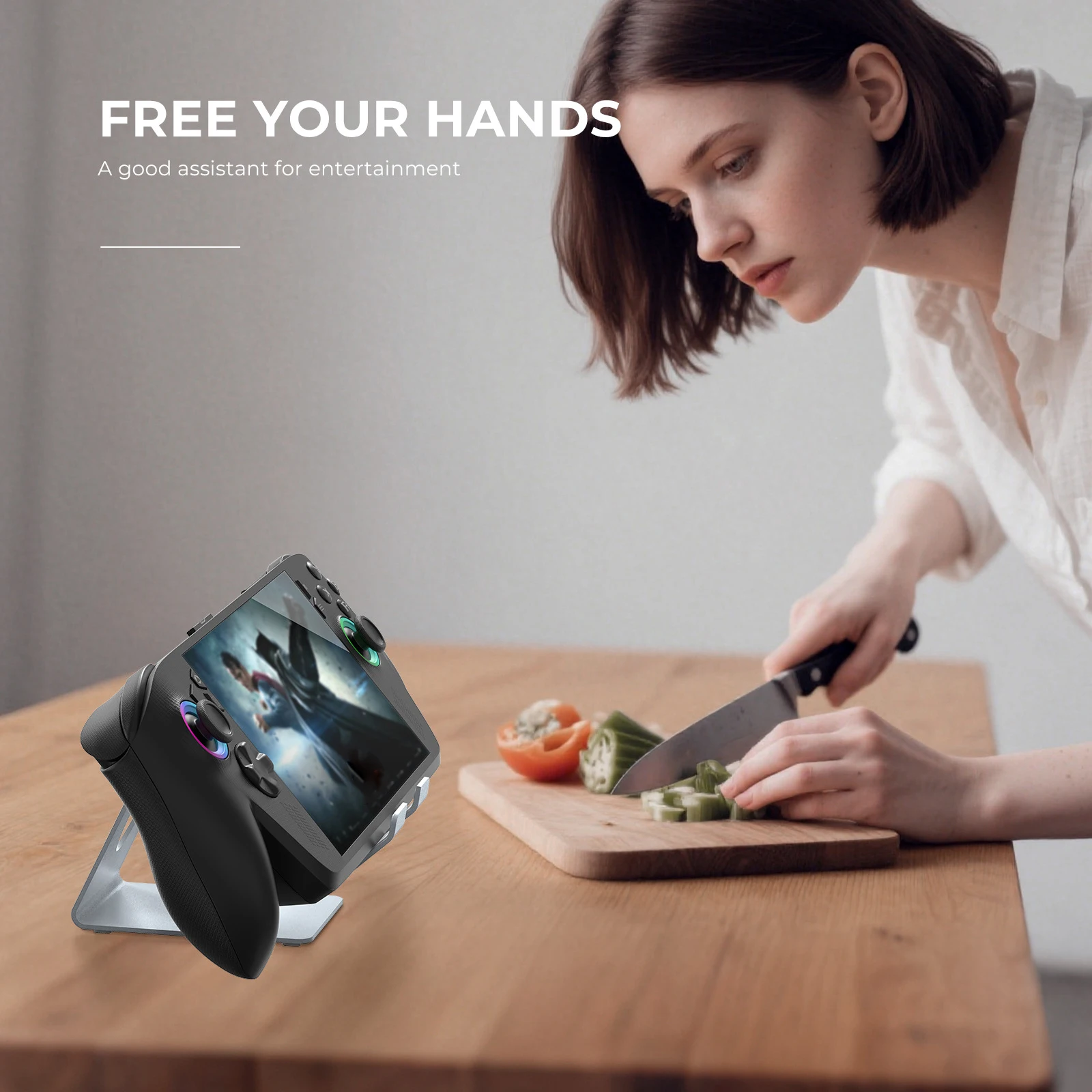 ROG Xbox Ally/X Switch2/Steam 게임 콘솔 액세서리용 데스크탑 스탠드, 데크 메탈 스탠드 베이스, 미끄럼 방지 실리콘 홀더 브래킷