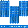 2-120PCS High Quality 1.2V AAA 3000mAh Nickel Hydrogen Battery Alkaline 1.2V Clock Toy Camera Battery Rechargeable Battery 2