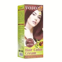 Plant - Based Hair Color Cream - Gentle Formula with 9 Vibrant Shades for Stylish and Festive Looks (Wine red)