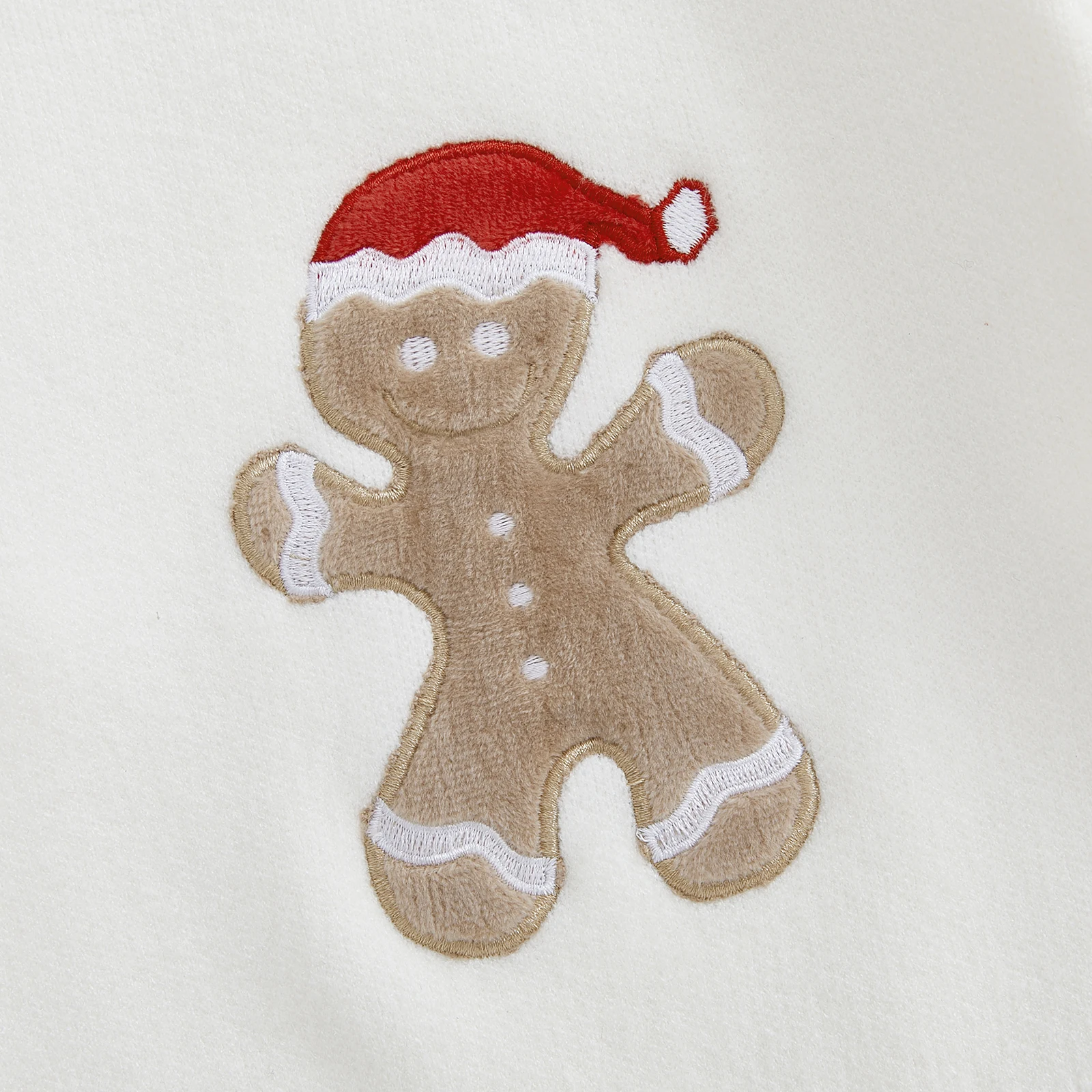 BeQeuewll Soft Knitted Girls Boys Clothes Toddler Christmas Sweater Long Sleeve Gingerbread Man Embroidery Kid Pullover Knitwear