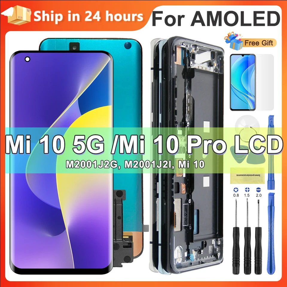 Écran LCD Avec Vitre Tactile Original Noir Version S Sans Chassis Pour Xiaomi Mi 10 5g